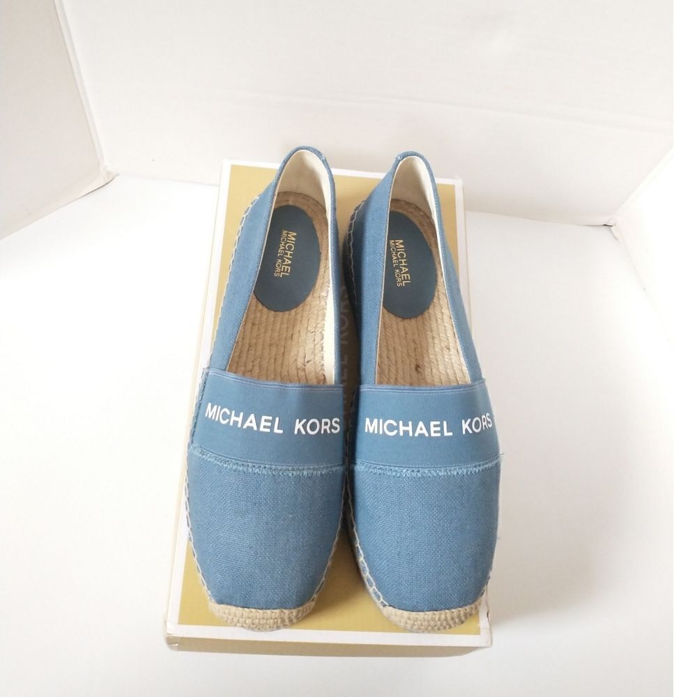 New! MICHAEL KORS Women's Vicky Espadrille Flats Shoes Denim Blue Size 9 - Picture 5 of 8